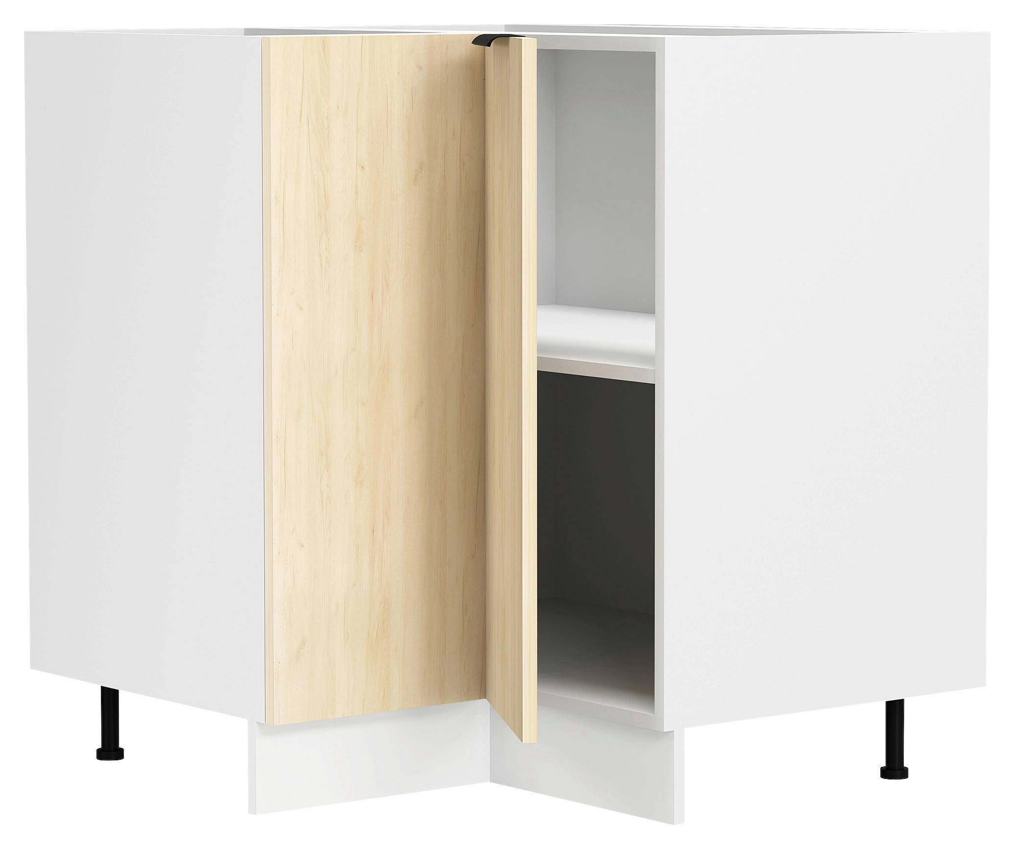 ECKUNTERSCHRANK 76/93/76 cm  - Honigeiche/Weiss, Trend, Holzwerkstoff/Kunststoff (76/93/76cm) - MID.YOU