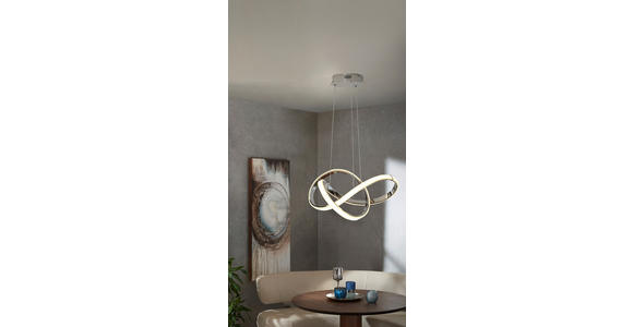 LED-HÄNGELEUCHTE 55/150 cm  - Chromfarben, Design, Kunststoff/Metall (55/150cm) - Ambiente