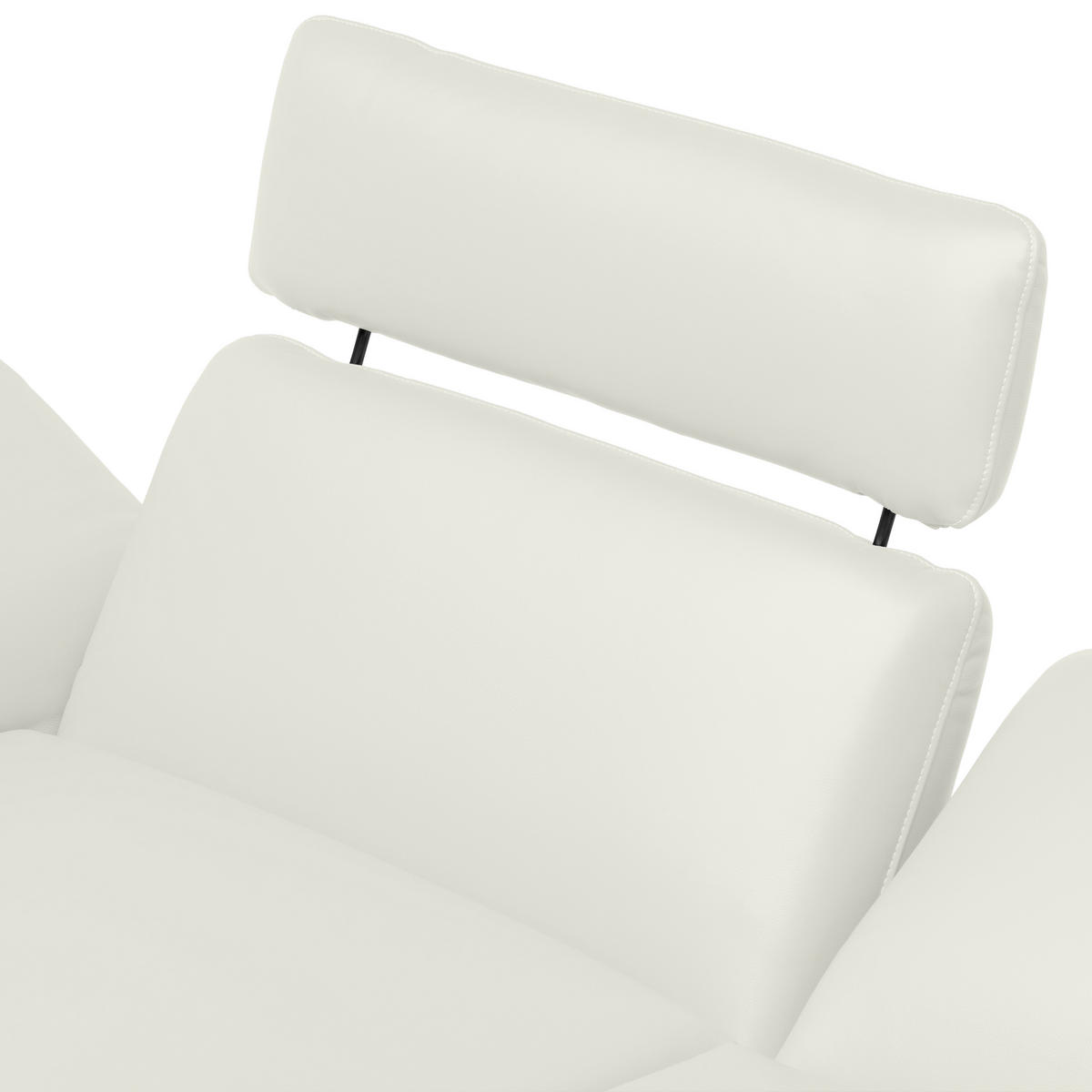 ECKSOFA in Echtleder Weiß  150/242 cm  - Beige/Schwarz, Design, Leder/Metall (150/242cm) - Koinor