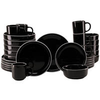 KOMPLETT SERVIS Nordic Gourmet Schwarz 30 delar  - vit/svart högglans, Basics, keramik - Creatable