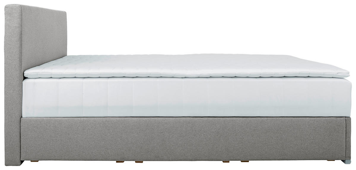 POSTELJA Z VZMETNICO 90 cm   x 200 cm  , tekstil svetlo siva  - barve kroma/svetlo siva, Konvencionalno, umetna masa/tekstil (90/200cm) - Carryhome
