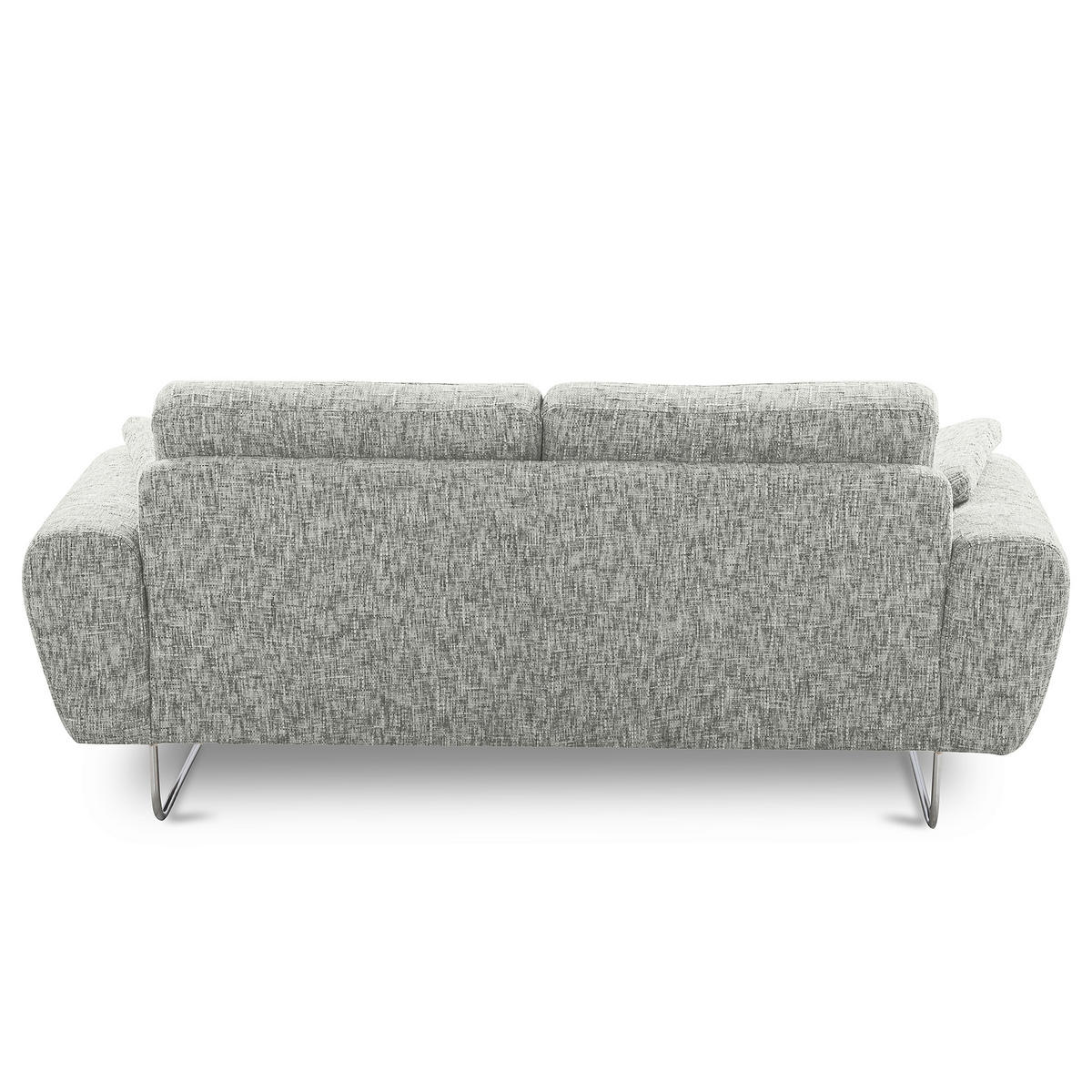2-SITZER-SOFA SPRING in Webstoff Grau Modern  - Chromfarben/Grau, Design, Textil/Metall (157/85/92cm) - Livetastic