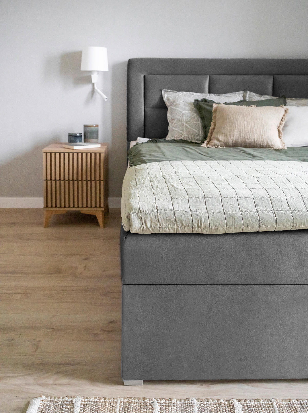 BOXBETT 180/200 cm  in Grau  - Silberfarben/Grau, MODERN, Holz/Kunststoff (180/200cm) - MID.YOU