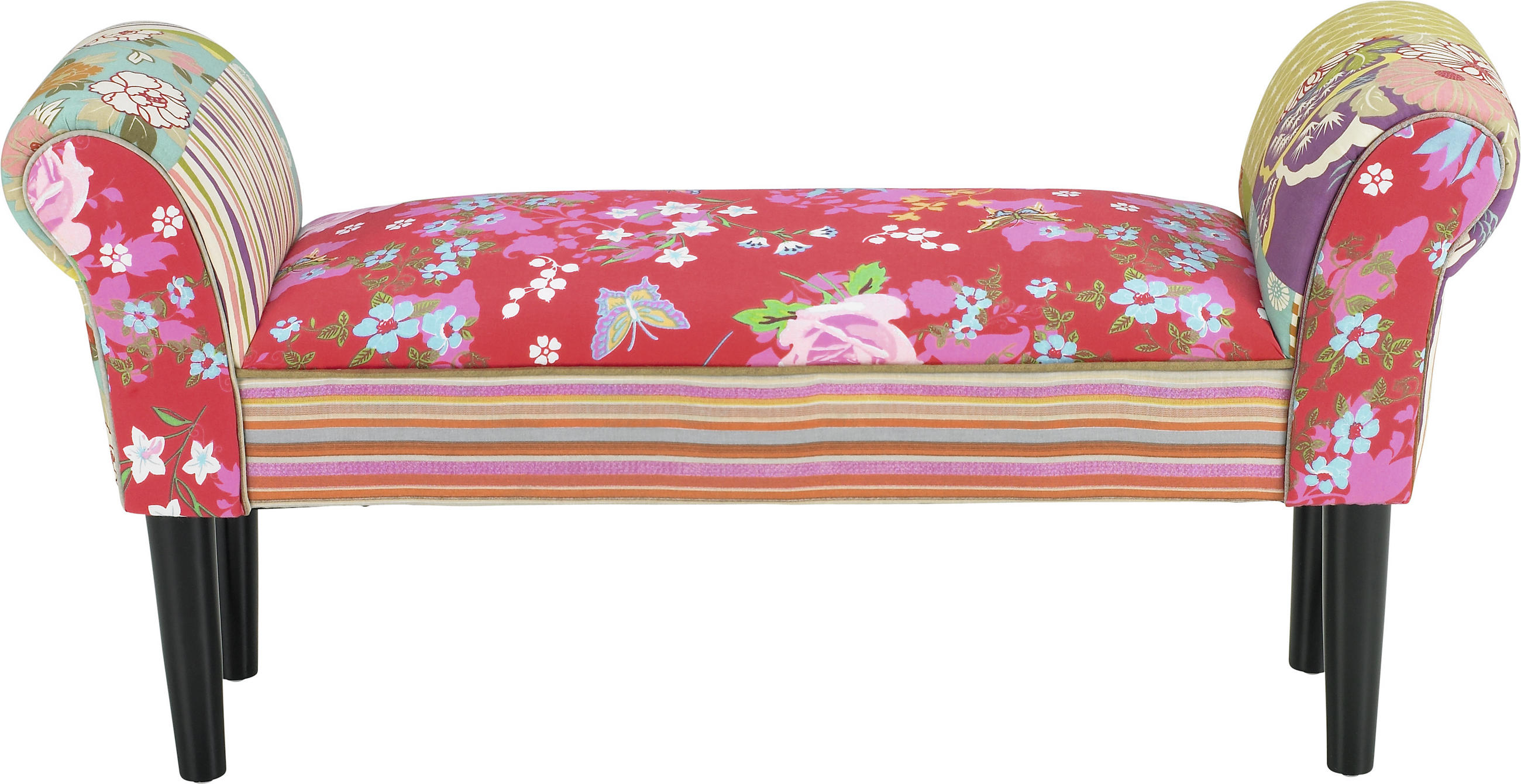 KLUPA višebojna - višebojna/crna, Dizajnerski, tekstil/drvo (102/51/31cm) - Hom`in