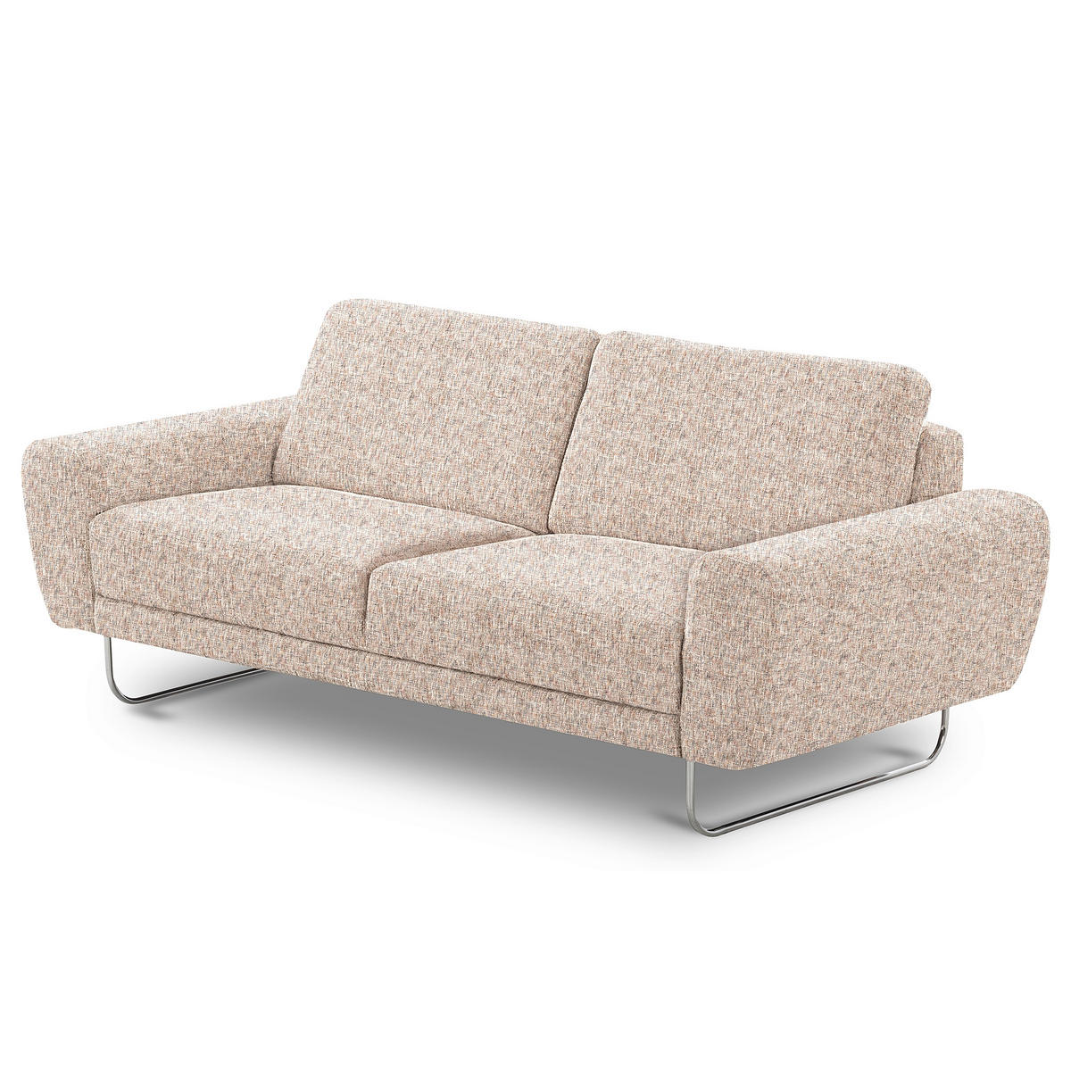 3-SITZER-SOFA SPRING in Webstoff Blau, Gelb, Rot, Weiß Modern  - Chromfarben/Blau, Design, Textil/Metall (187/85/92cm) - Livetastic