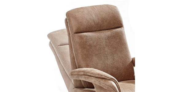 RELAXSESSEL Mikrofaser Relaxfunktion - Eichefarben/Beige, KONVENTIONELL, Holz/Textil (80/106/88cm) - Voleo