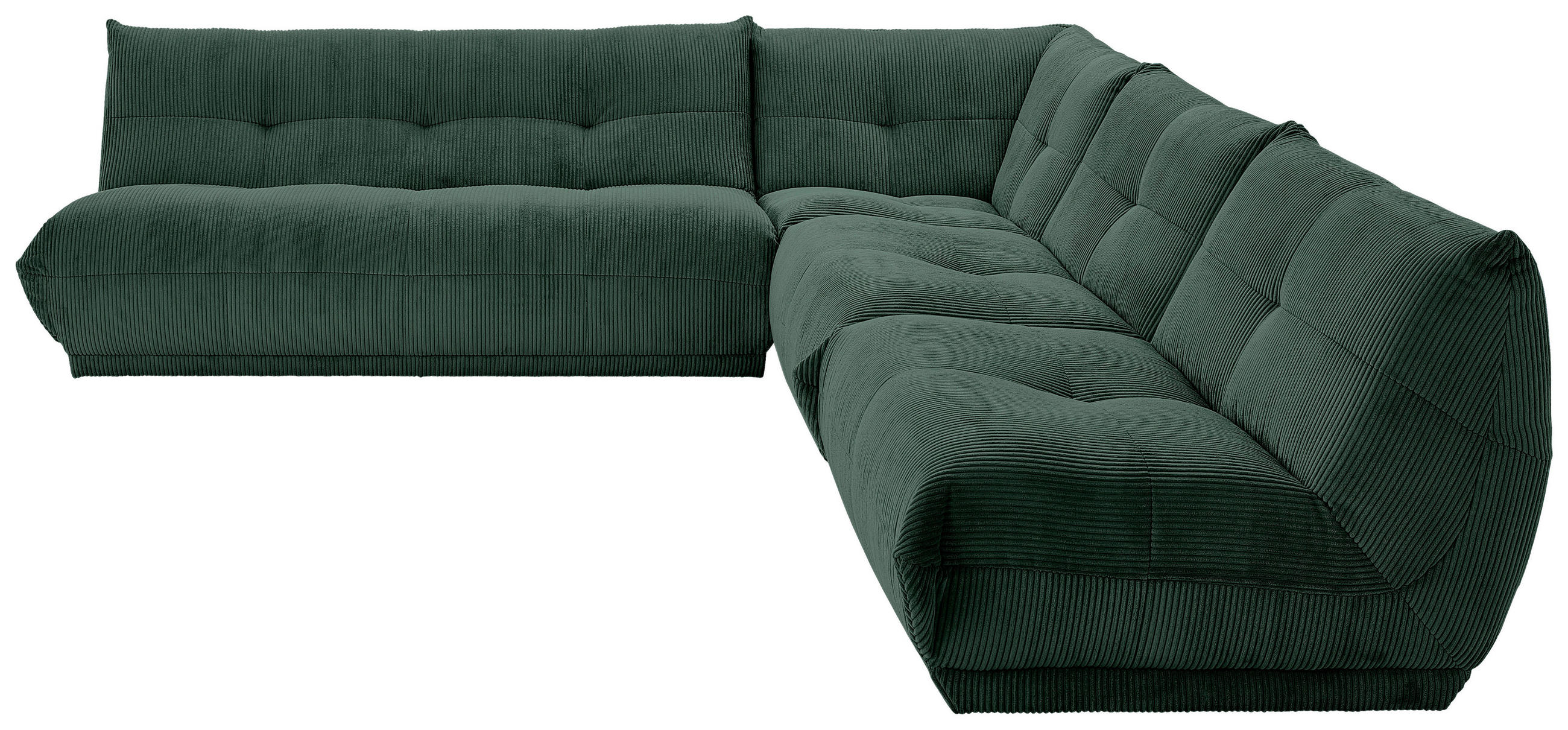 ECKSOFA in Cord Dunkelgrün  - Dunkelgrün, Trend, Textil (285/315cm) - Livetastic