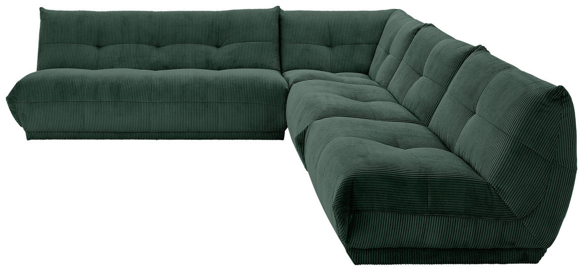 ECKSOFA in Cord Dunkelgrün  - Dunkelgrün, Trend, Textil (285/315cm) - Livetastic
