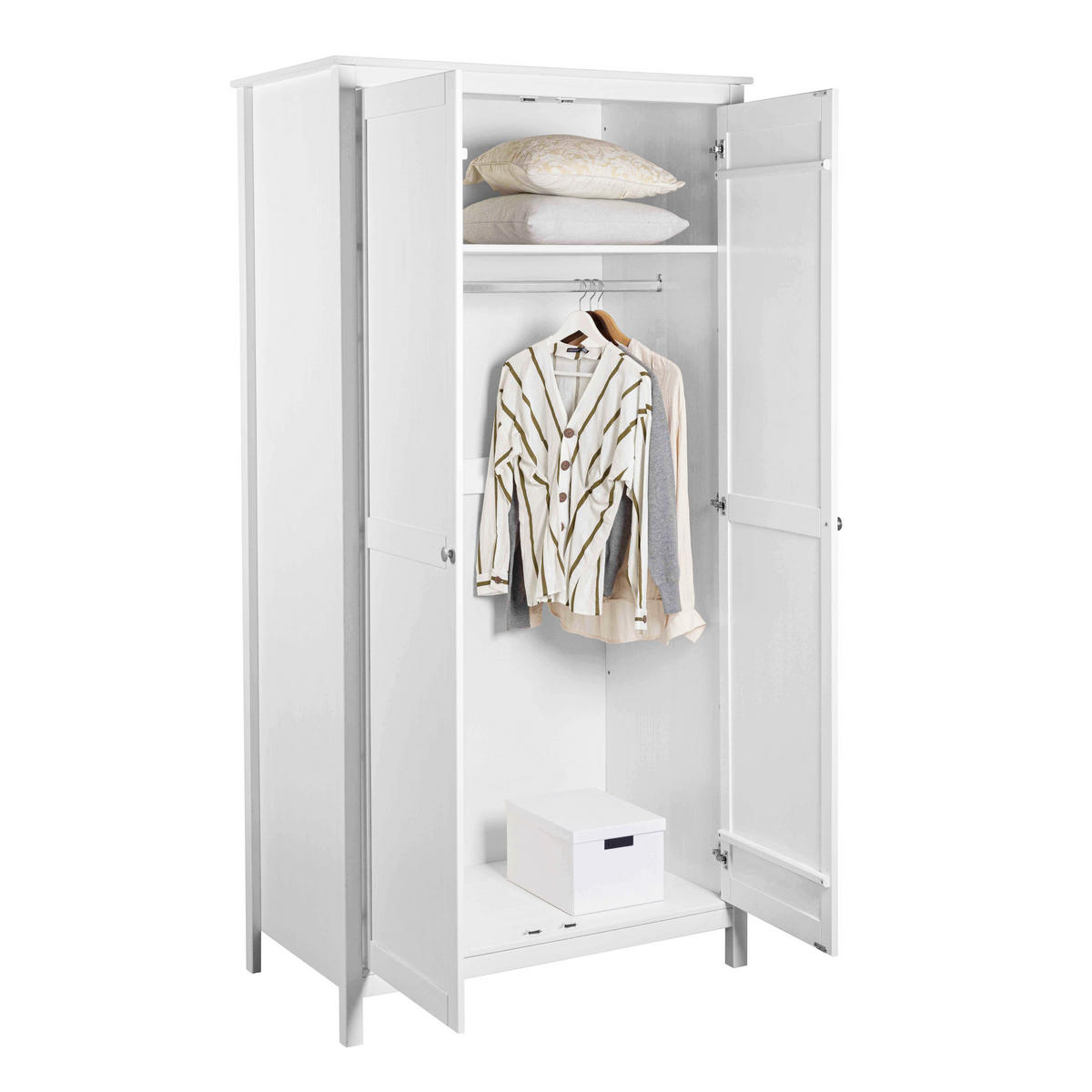 ORMAR ZA ODJEĆU bijela   - bijela/srebrne boje, Moderno, metal/drvo (106/210/60cm)