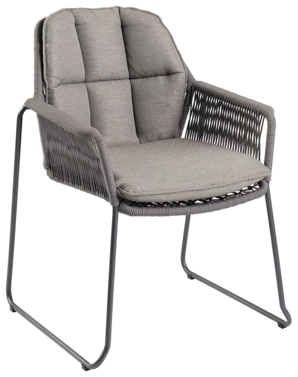 STAPELSESSEL Edelstahl Grau  - Anthrazit/Grau, Basics, Textil/Metall (66/87/64cm) - Tierra Outdoor