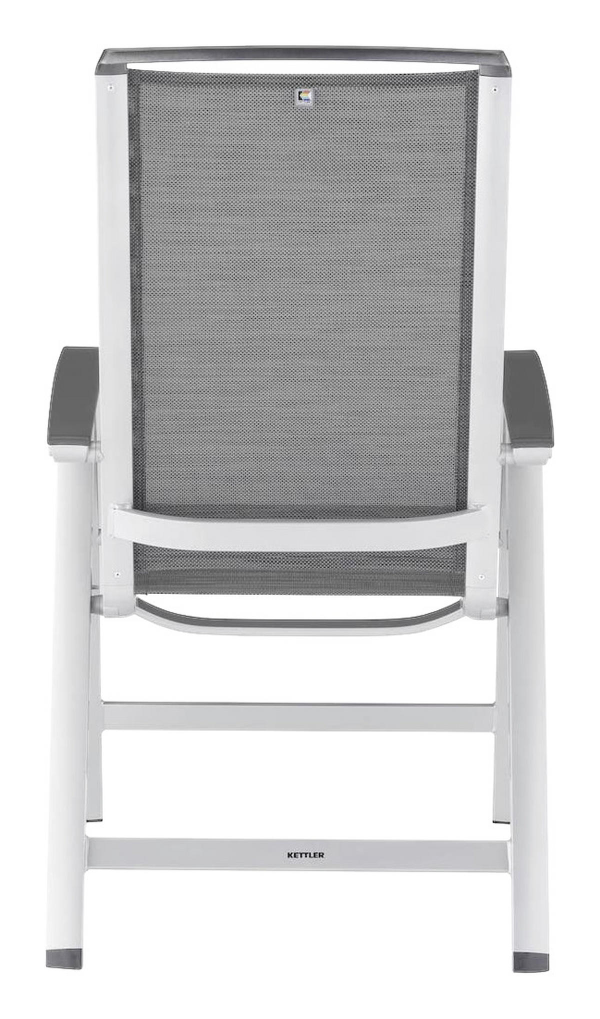 GARTENKLAPPSESSEL in Metall, Textil Graphitfarben, Silberfarben  - Silberfarben/Graphitfarben, Basics, Textil/Metall (63/112/68cm) - Kettler