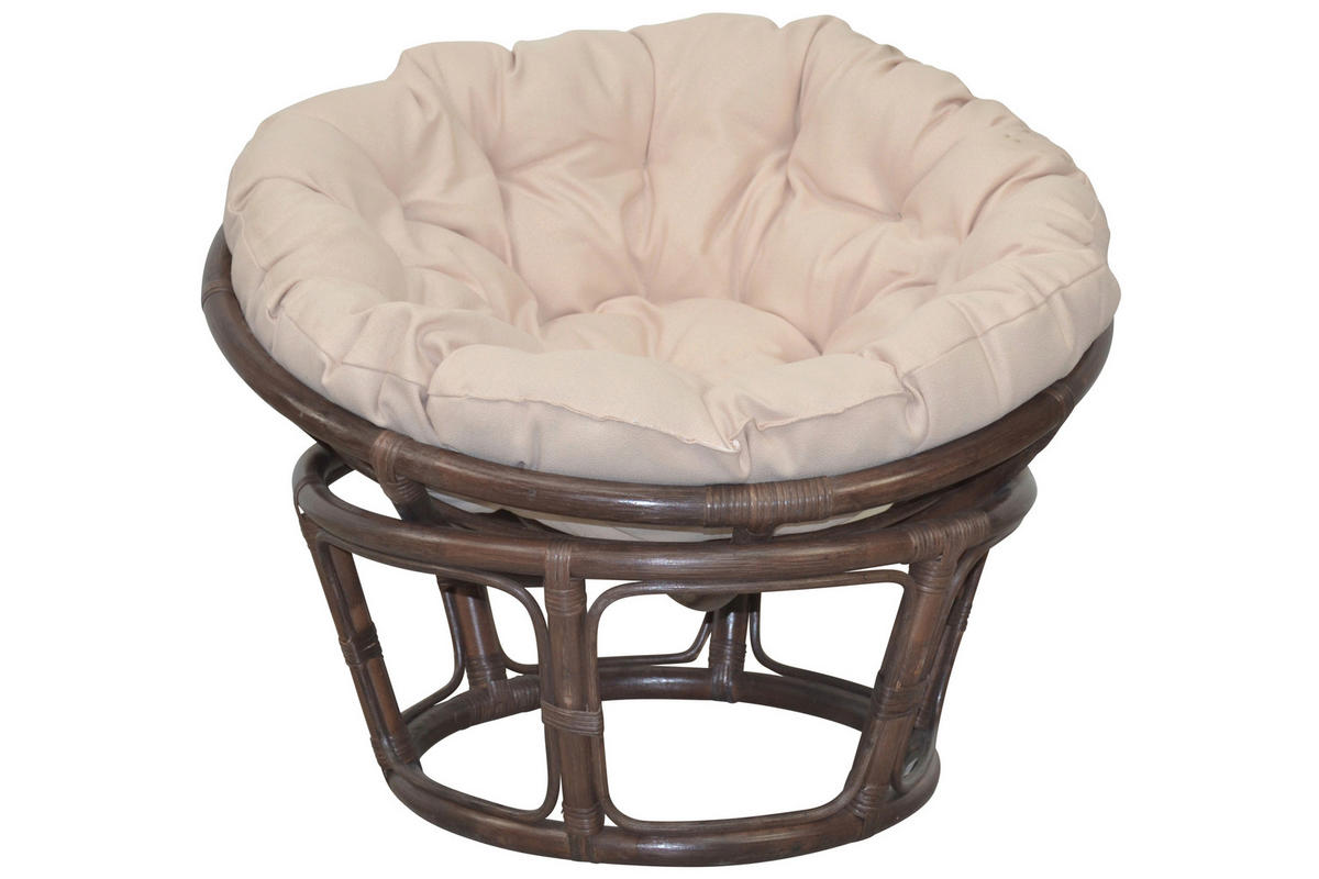 SESSEL Braun    - Creme/Braun, Natur, Holz/Textil (80/80/60cm) - MID.YOU