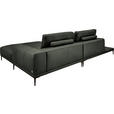ECKSOFA  in Echtleder Anthrazit  304/201 cm  - Anthrazit/Schwarz, Design, Leder/Metall (304/201cm) - Belluti