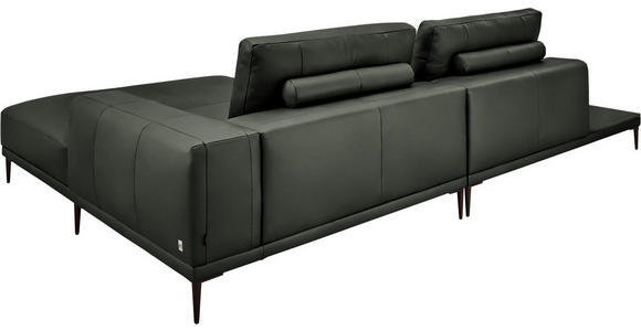 ECKSOFA  in Echtleder Anthrazit  304/201 cm  - Anthrazit/Schwarz, Design, Leder/Metall (304/201cm) - Belluti