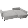 ECKSOFA  in Chenille Hellgrau  285/200 cm  - Hellgrau/Schwarz, MODERN, Textil/Metall (285/200cm) - Carryhome