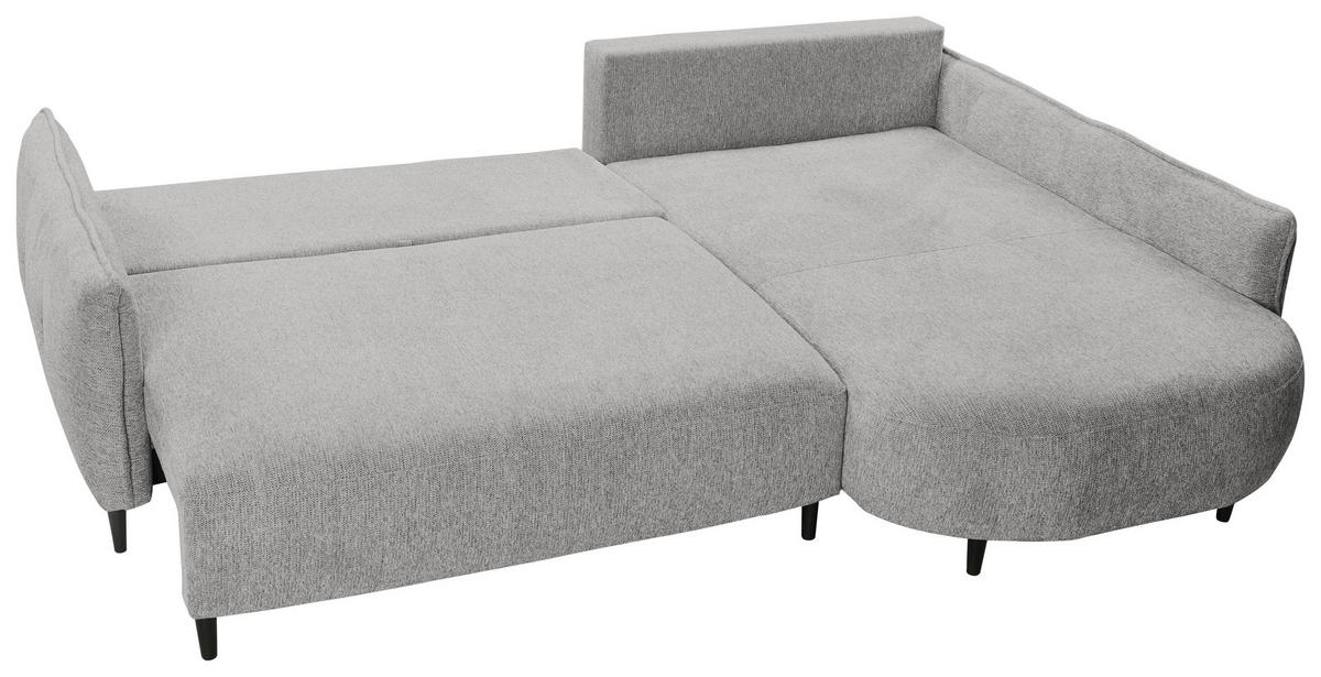 ECKSOFA  in Chenille Hellgrau  285/200 cm  - Hellgrau/Schwarz, MODERN, Textil/Metall (285/200cm) - Carryhome