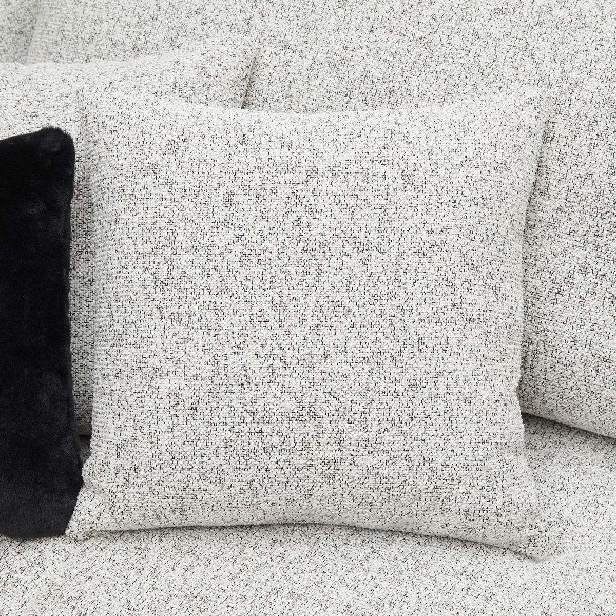 ECKSOFA Struktur Beige  - Beige/Schwarz, Modern, Textil (193/85-105/300cm) - Livetastic