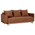 SCHLAFSOFA Chenille Braun  - Beige/Naturfarben, Design, Holz/Textil (205/75/100cm) - Xora