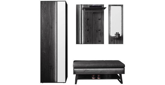 GARDEROBE 4-teilig  in 201/196/41 cm  - Anthrazit, Design, Glas/Holz (201/196/41cm) - Johann Jakob