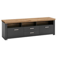 LOWBOARD  in 199,7/62,6/51,2 cm  - Graphitfarben/Eiche Artisan, Design, Holzwerkstoff/Metall (199,7/62,6/51,2cm) - SetOne by Musterring