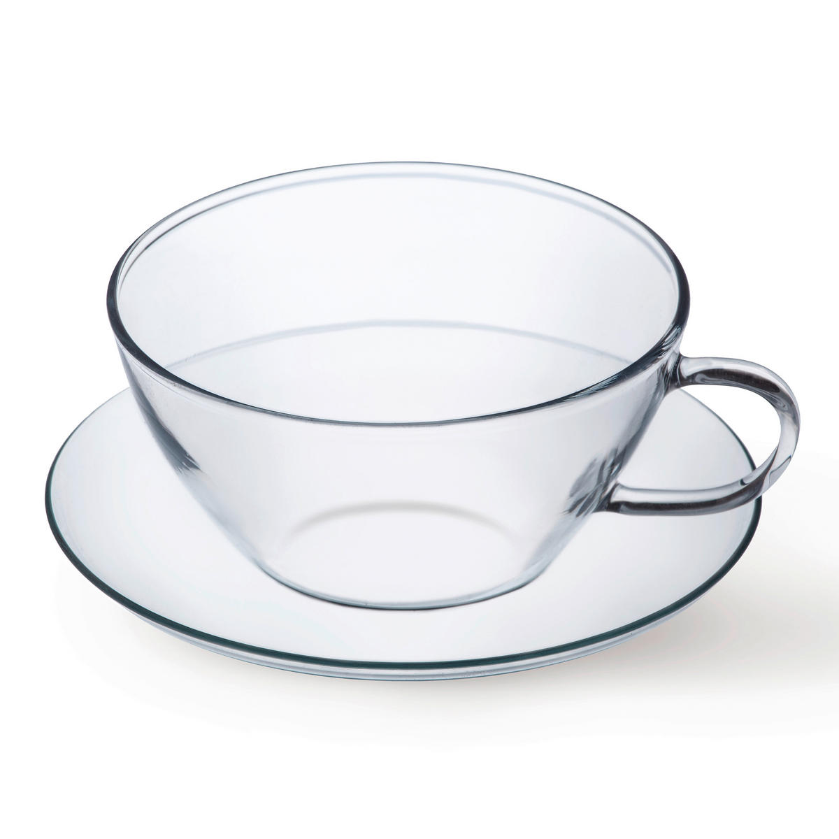 TEETASSE MIT UNTERTASSE  - Klar, Basics, Glas (0,29l) - Bohemia