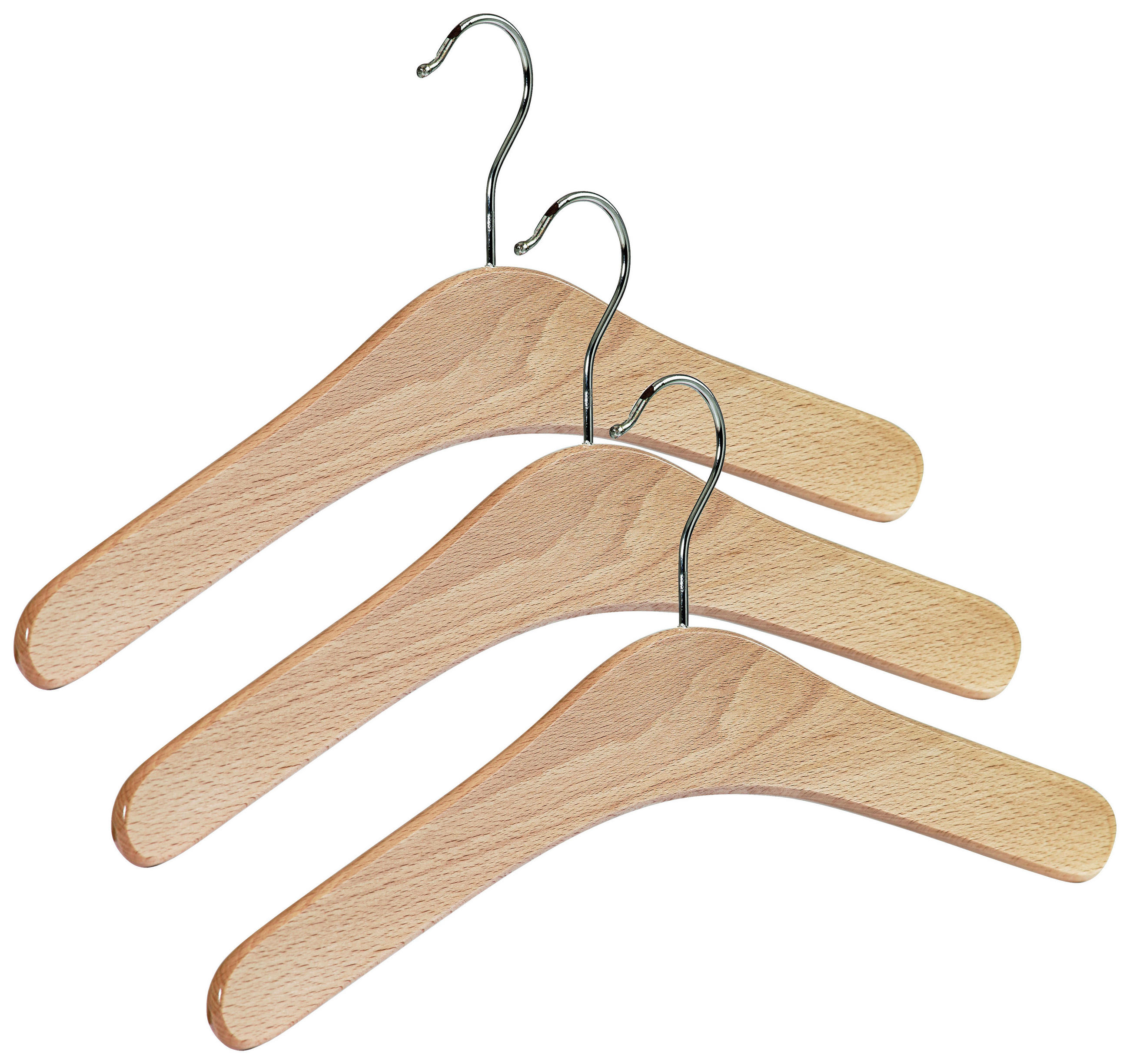KLEIDERBÜGELSET 3-TEILIG 42 cm Holz  - Buchefarben, KONVENTIONELL, Holz (42cm)