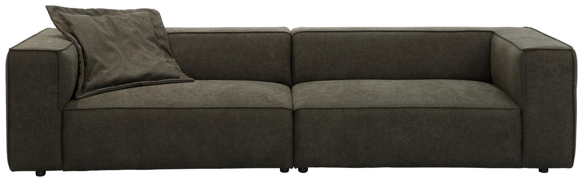 VIERSITZER-SOFA Chenille Grün  - Schwarz/Grün, Design, Kunststoff/Textil (300/66/104cm) - W.Schillig