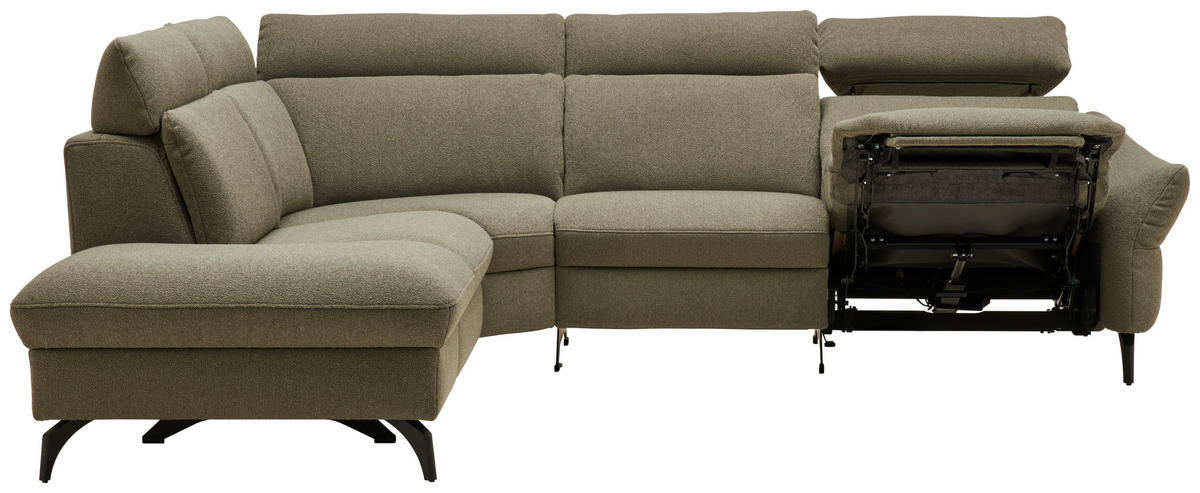 ECKSOFA  in Flachgewebe Taupe  233/272 cm  - Taupe/Anthrazit, KONVENTIONELL, Textil/Metall (233/272cm) - Himolla Komfortklass