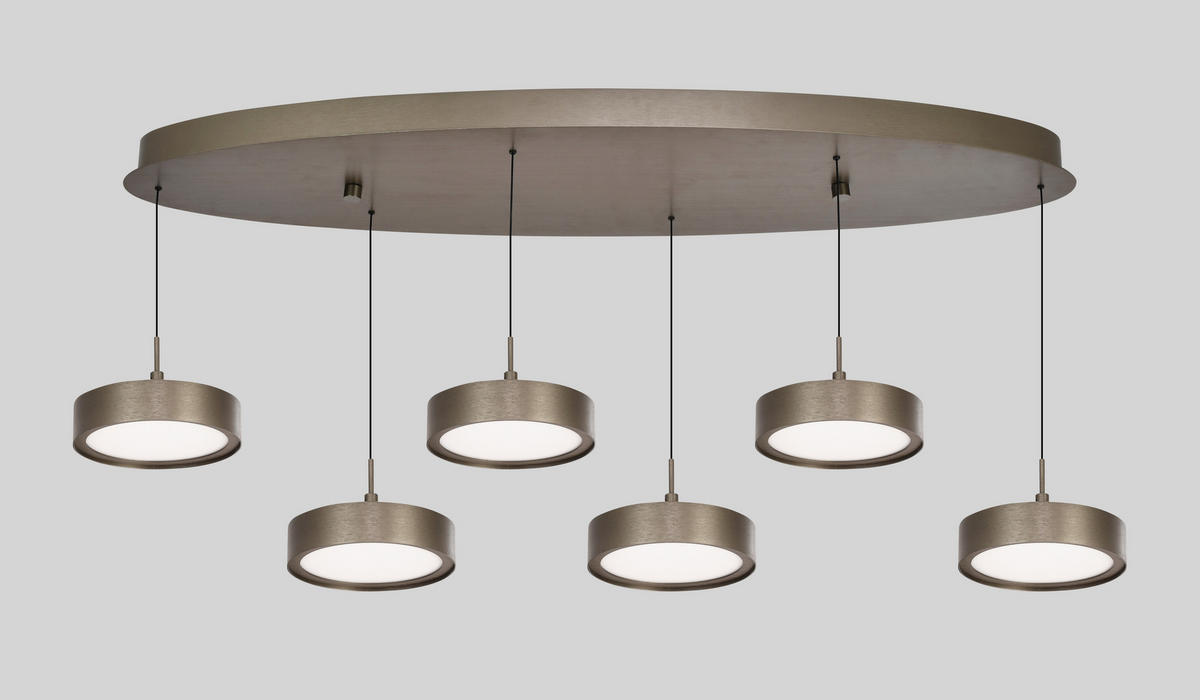 LED-HÄNGELEUCHTE Valensole 117,5/150/36,5 cm  - Bronzefarben, Design, Metall (117,5/150/36,5cm)