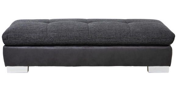 HOCKER in Textil Dunkelgrau  - Chromfarben/Dunkelgrau, Design, Textil (156/43/74cm) - Xora