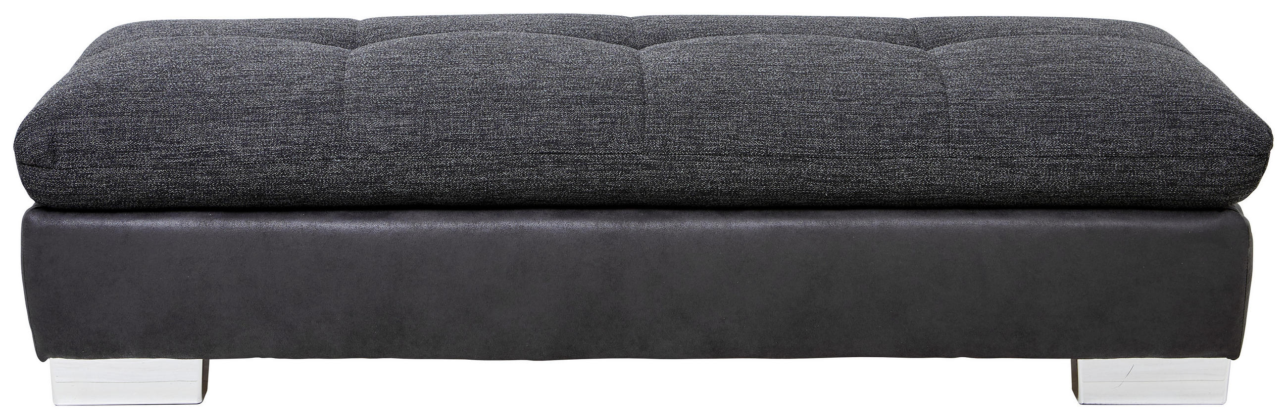 HOCKER in Textil Dunkelgrau  - Chromfarben/Dunkelgrau, Design, Textil (156/43/74cm) - Xora