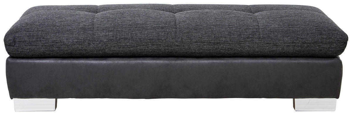 HOCKER in Textil Dunkelgrau  - Chromfarben/Dunkelgrau, Design, Textil (156/43/74cm) - Xora