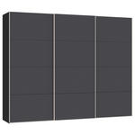 SCHWEBETÜRENSCHRANK  in Anthrazit, Schwarz  - Edelstahlfarben/Anthrazit, Design, Holzwerkstoff (303/236/65cm) - Carryhome