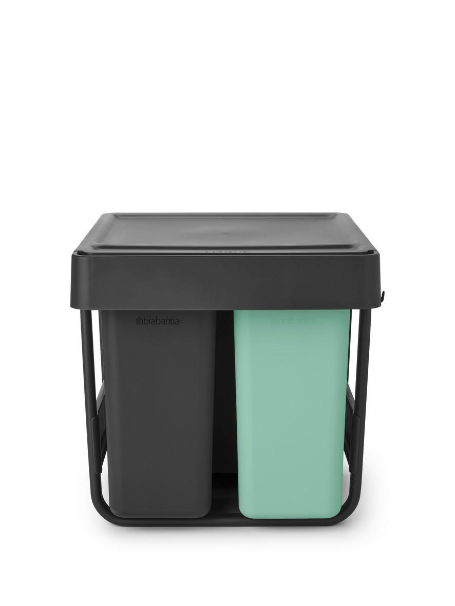 EINBAUABFALLSAMMLER SORT & GO 10+10+20 L  - Anthrazit/Grün, Basics, Kunststoff (40,4/39,6/48,1cm) - Brabantia