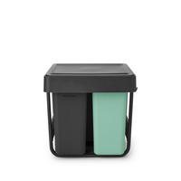 VGRADNI KOŠ ZA SMETI - zelena/antracit, Basics, umetna masa (40,4/39,6/48,1cm) - Brabantia