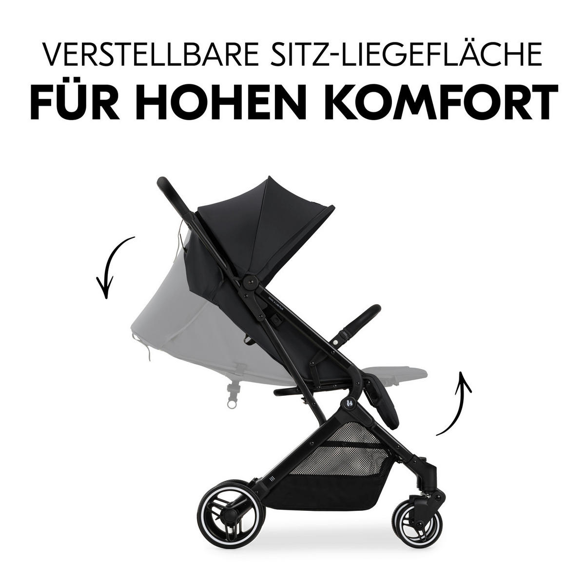 BUGGY TRAVEL N CARE PLUS  - Schwarz, Basics, Metall (81/51,5/105cm) - Hauck