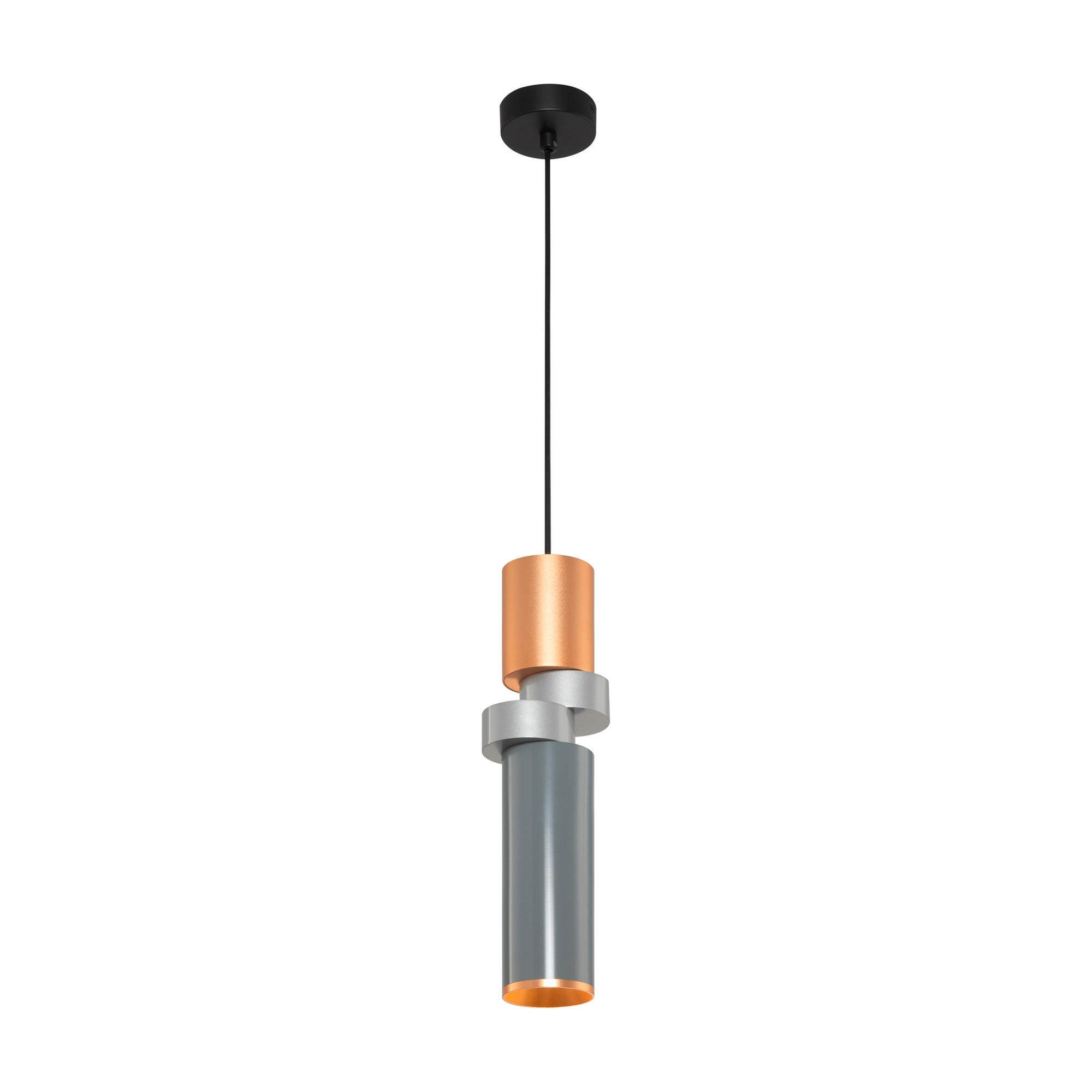 PENDELLEUCHTE 9,5/6,5/33 cm    - Silberfarben/Messingfarben, Trend, Metall (9,5/6,5/33cm) - MAYTONI