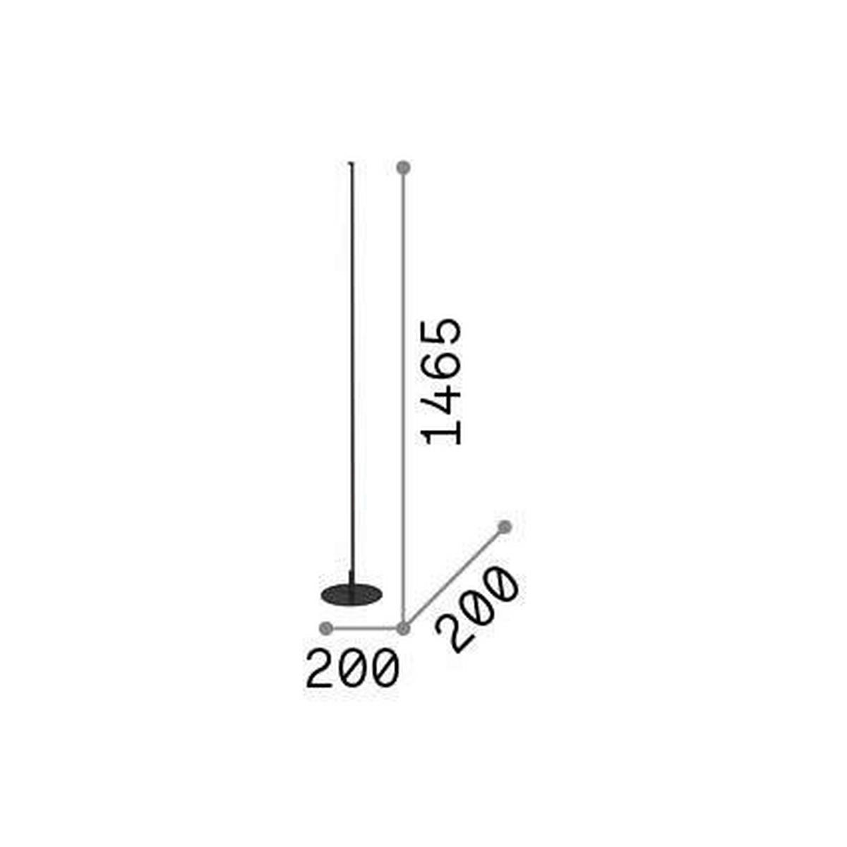 LED-STEHLEUCHTE Ideal Lux Nero 20/146,5 cm   - Schwarz, Design, Kunststoff/Metall (20/146,5cm) - Ideal Lux