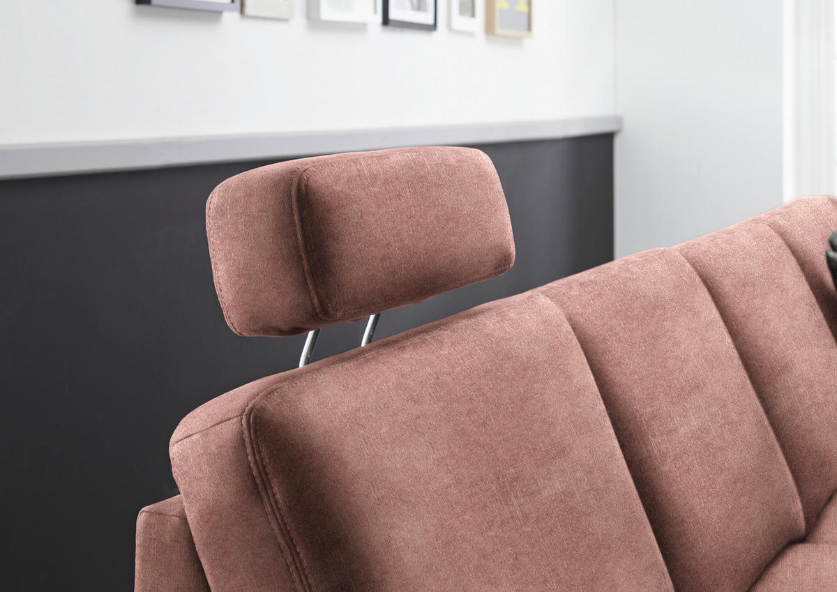 WOHNLANDSCHAFT in Velours Flieder  - Eichefarben/Flieder, Konventionell, Holz/Textil (235/316/167cm) - Beldomo System