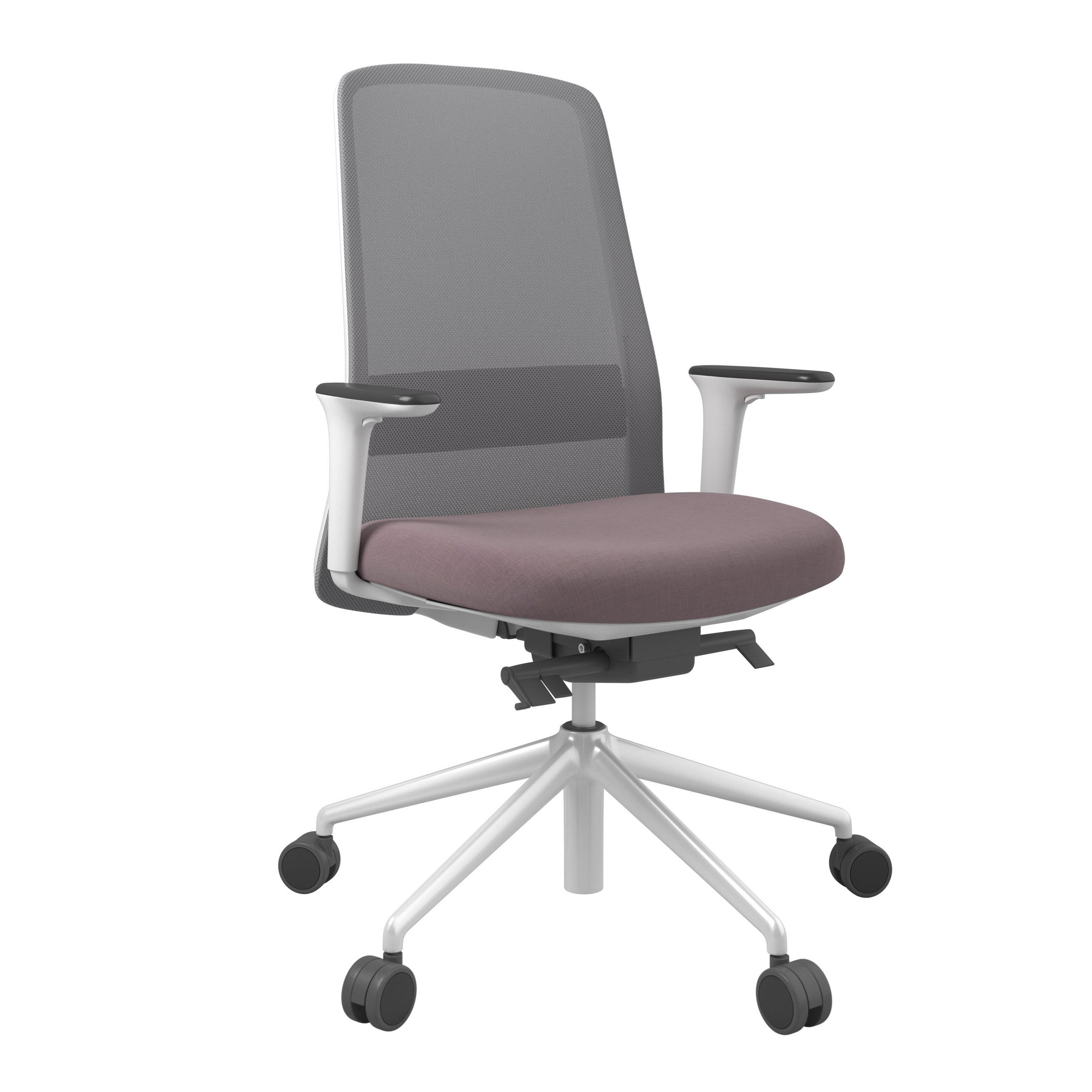 DREHSTUHL Grau, Weiß, Aubergine  - Aubergine/Weiß, MODERN, Kunststoff/Textil (70/103-115/70cm)