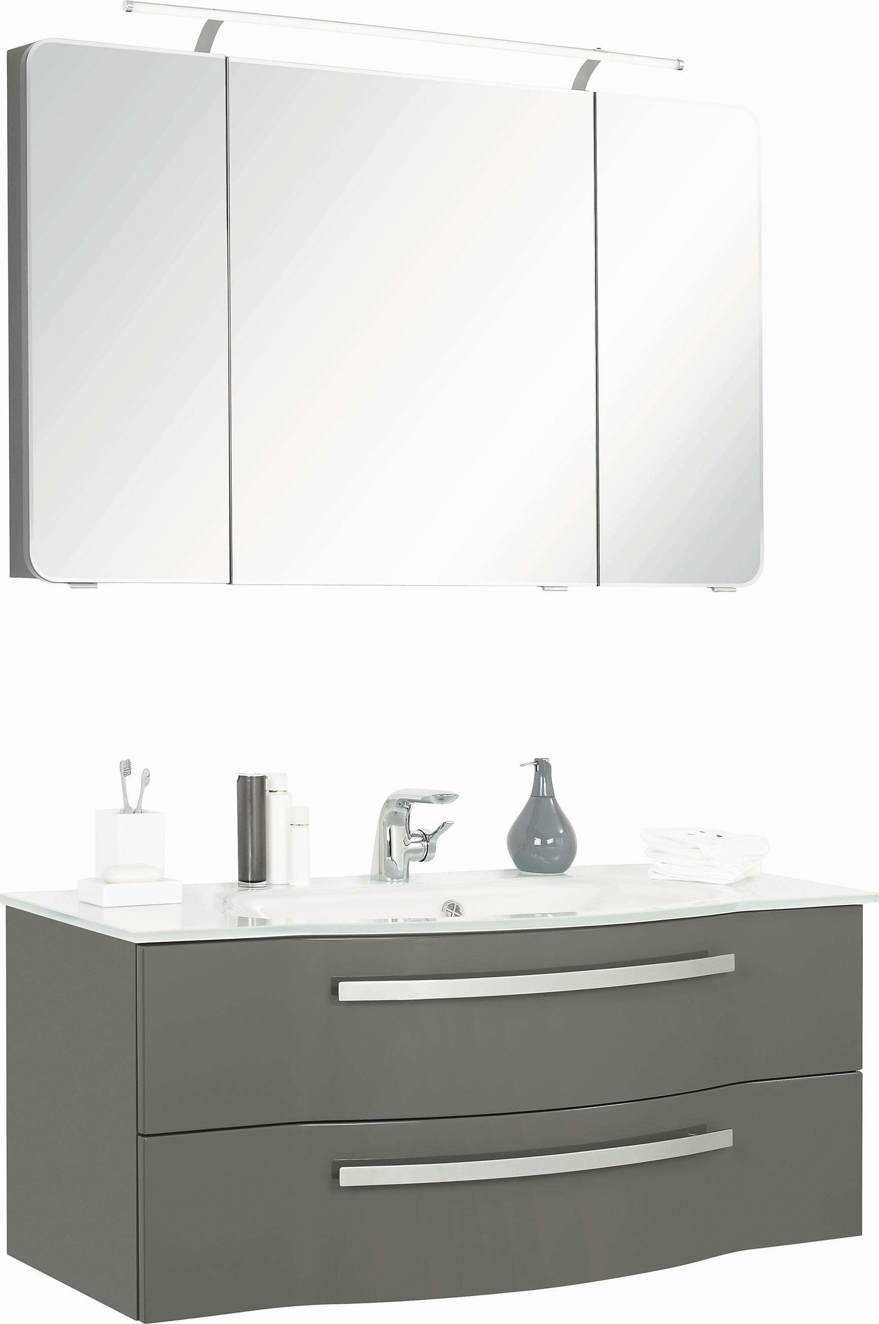 BADRUM 120 cm  - grå, Design, trämaterial/glas (120cm) - Sadena