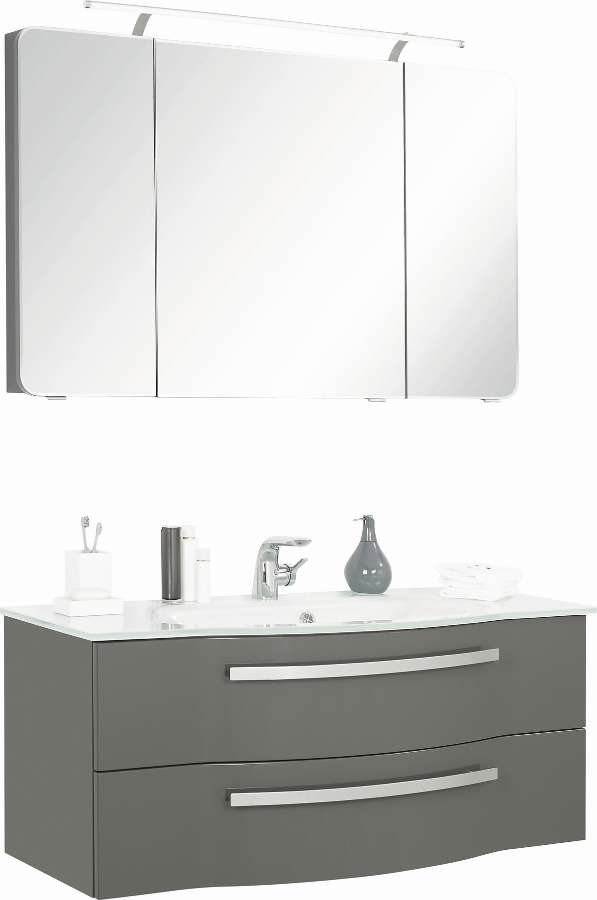 BADRUM 120 cm  - grå, Design, trämaterial/glas (120cm) - Sadena