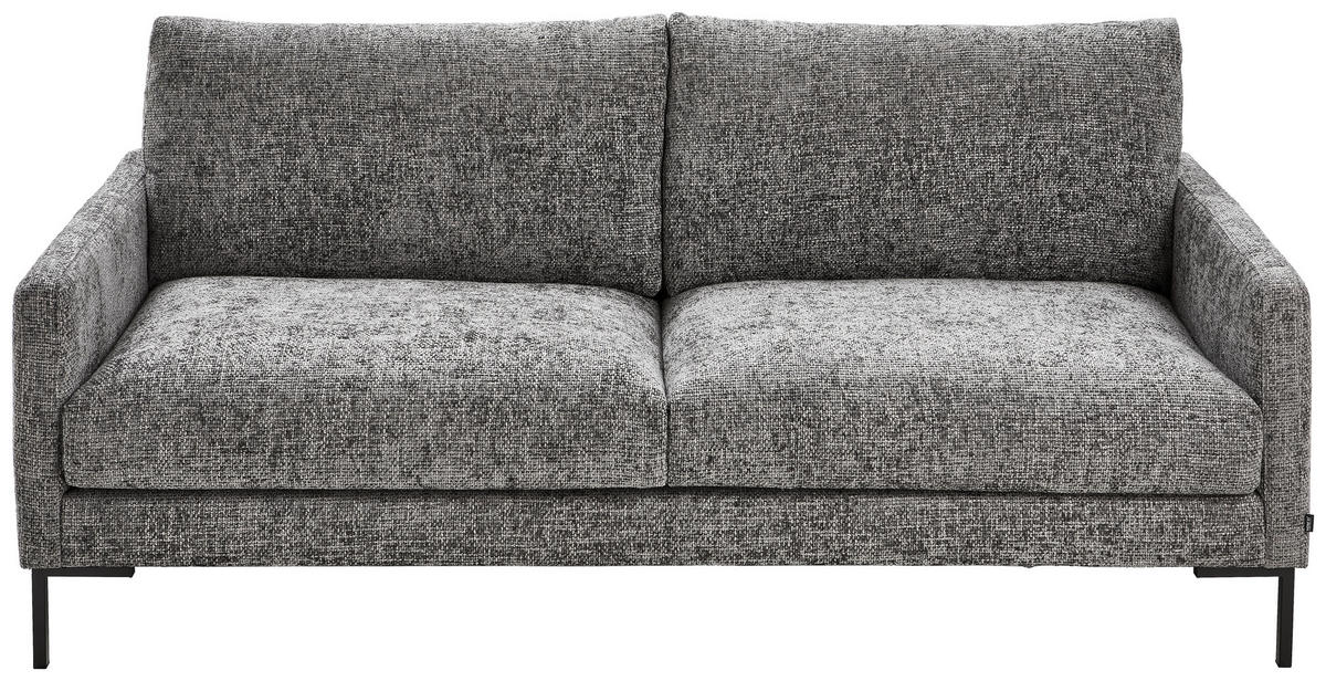 3-SITZER-SOFA  in Webstoff Grau  - Schwarz/Grau, KONVENTIONELL, Textil/Metall (196/78/90cm) - Hom`in