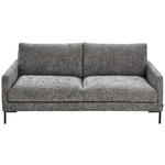 3-SITZER-SOFA  in Webstoff Grau  - Schwarz/Grau, KONVENTIONELL, Textil/Metall (196/78/90cm) - Hom`in