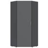 ECKSCHRANK 80/185/80 cm Graphitfarben  - Alufarben/Graphitfarben, KONVENTIONELL, Holzwerkstoff/Kunststoff (80/185/80cm) - Xora