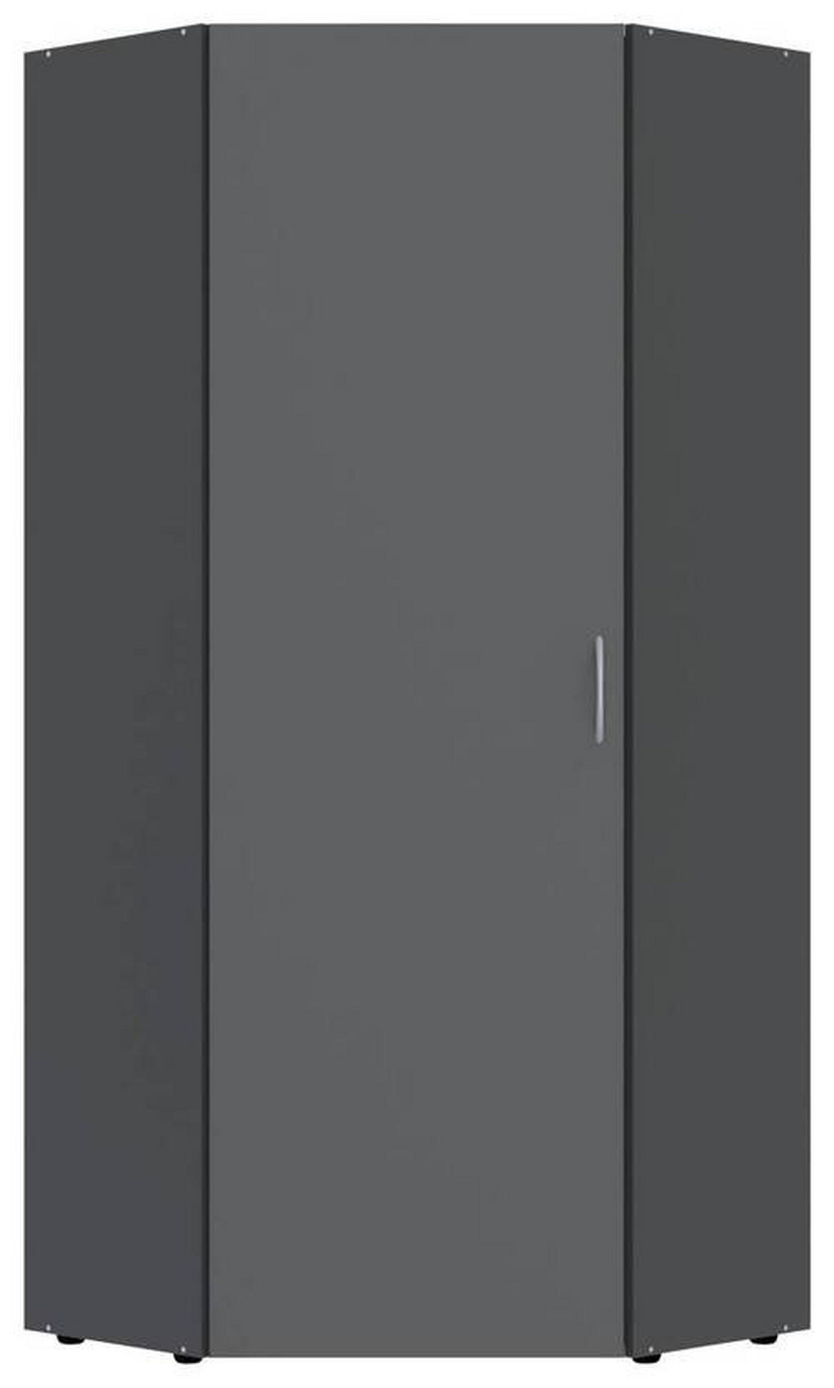 ECKSCHRANK 80/185/80 cm Graphitfarben  - Alufarben/Graphitfarben, KONVENTIONELL, Holzwerkstoff/Kunststoff (80/185/80cm) - Xora