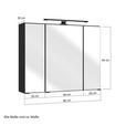 SPIEGELSCHRANK 80/64/20 cm  - Schwarz/Graphitfarben, Natur, Glas/Holzwerkstoff (80/64/20cm) - Xora