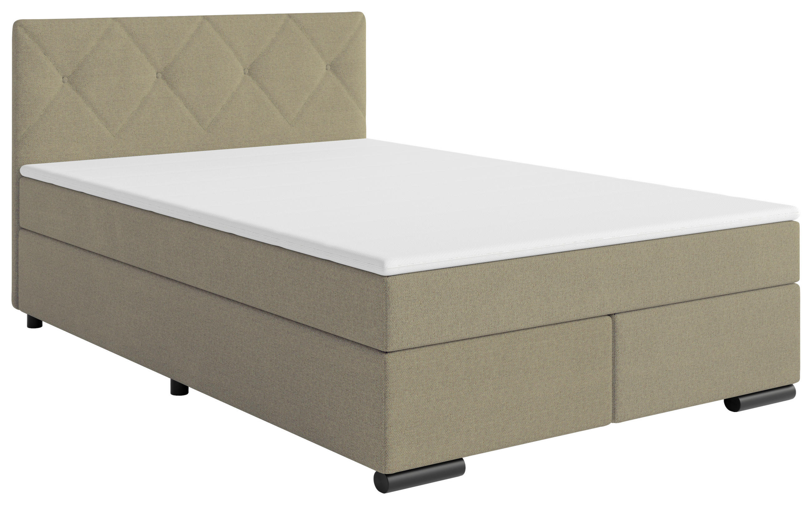 BOXSPRINGBETT 120/200 cm  in Beige  - Beige/Schwarz, MODERN, Karton/Holz (120/200cm) - MID.YOU