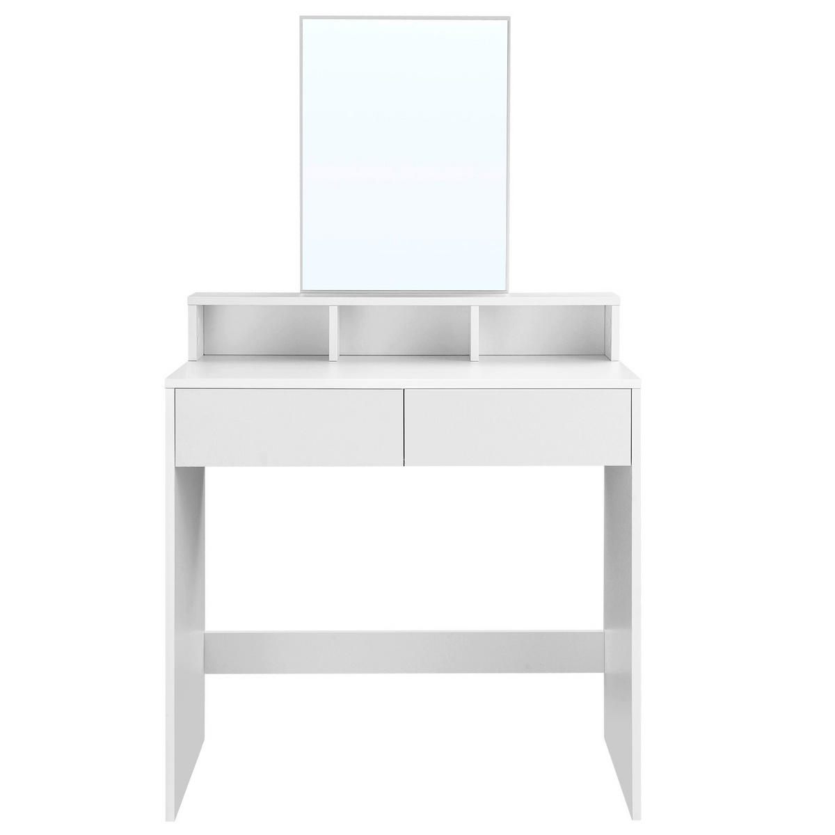 SCHMINKTISCH Weiß  - Weiß, Trend, Glas/Holzwerkstoff (80/40/140cm) - Boxxx