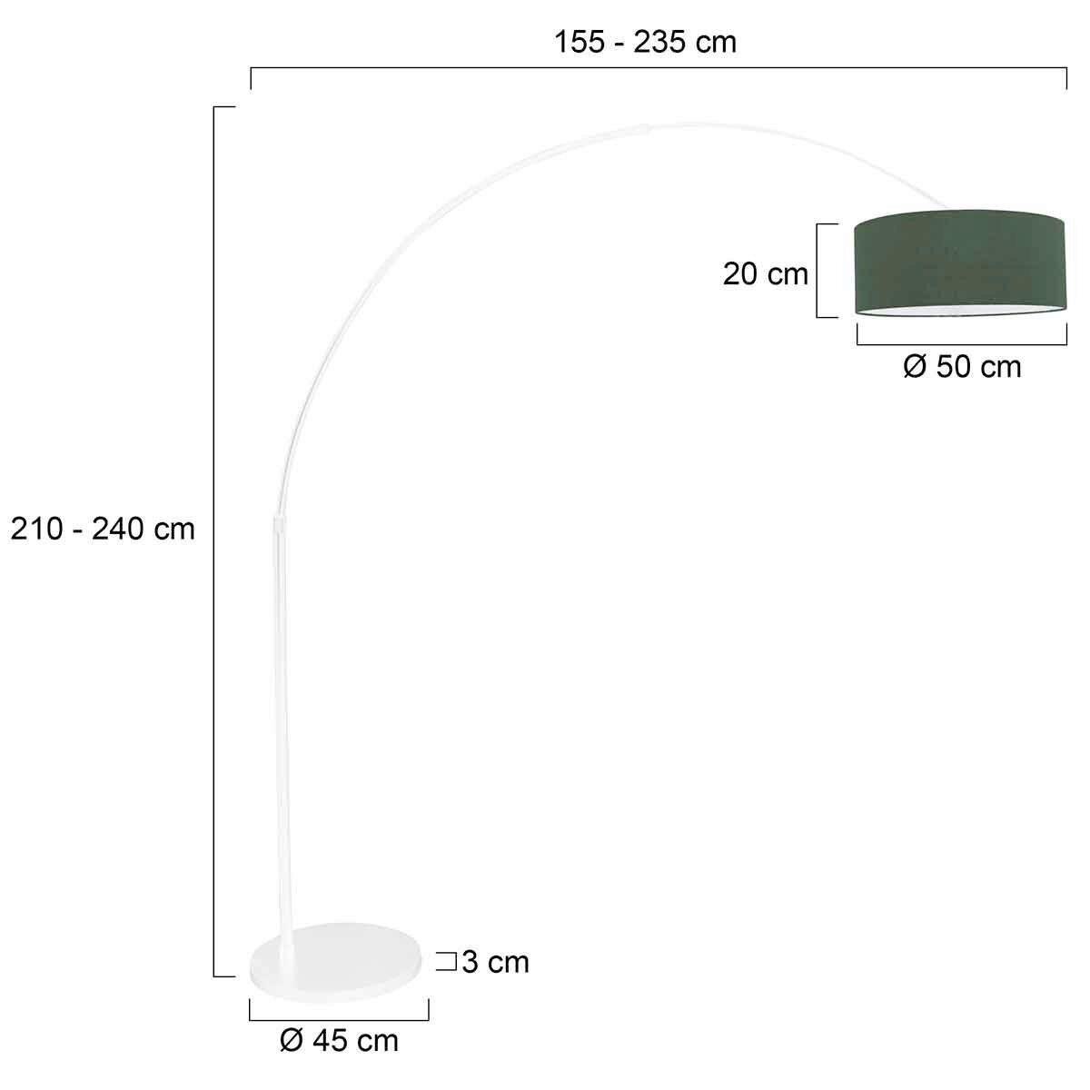 STEHLEUCHTE SPARKLED LIGHT 50/240/230 cm  - Weiß/Grün, Trend, Leder/Metall (50/240/230cm)